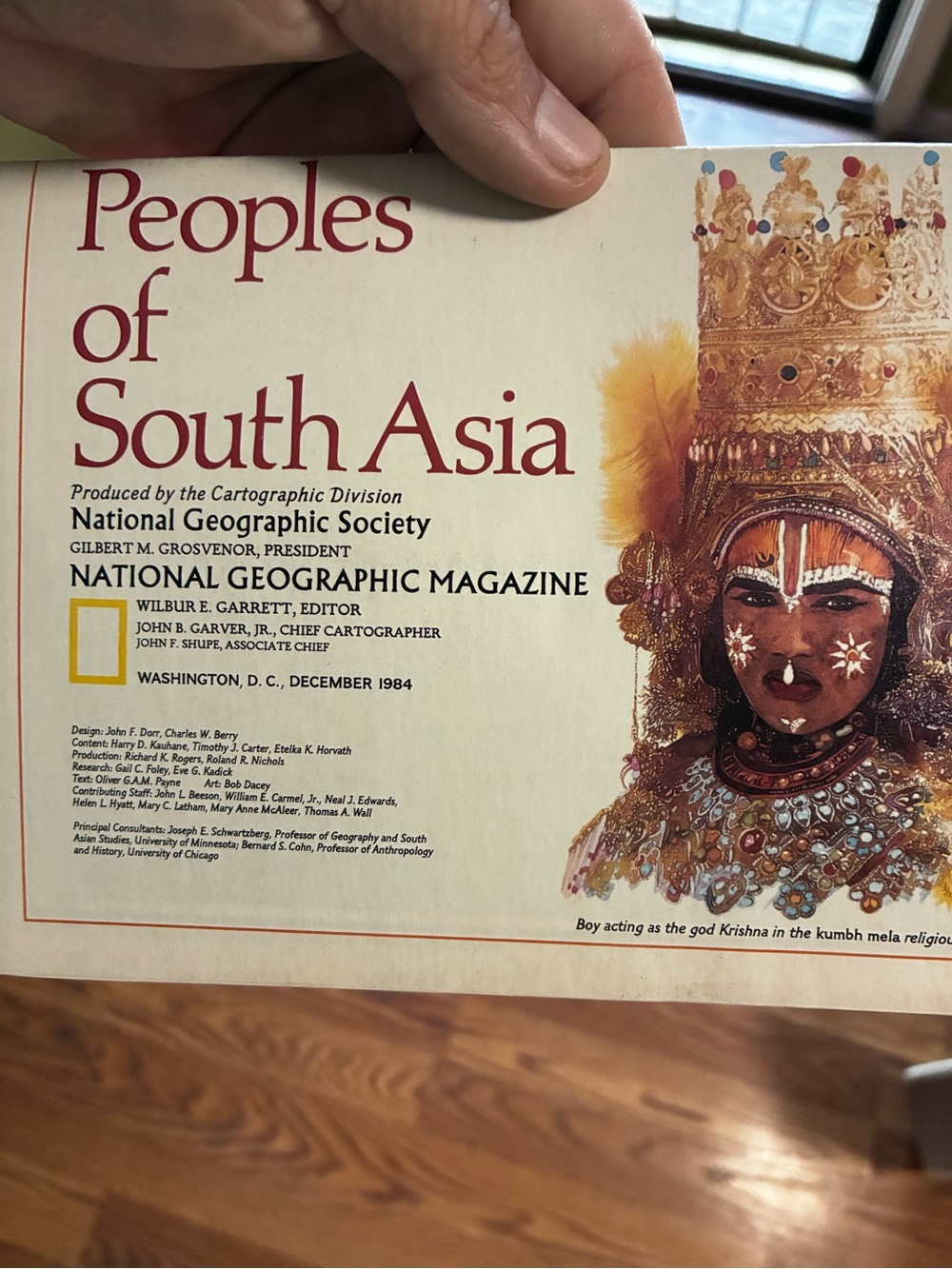 National Geographic South Asia Map — Light Blue 1984 Vintage Map 🗺️